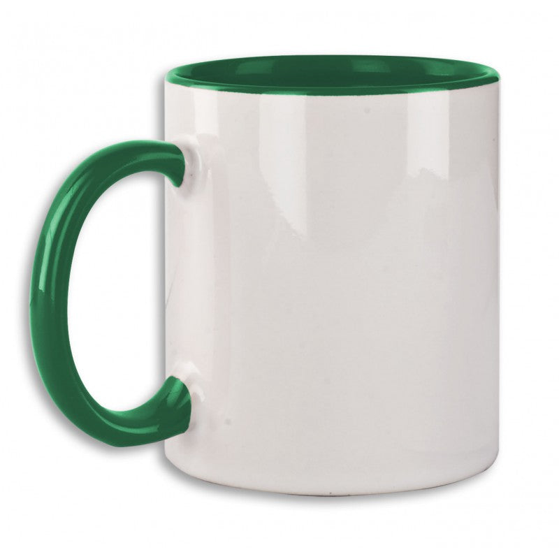 Taza personalizable verde oscuro.